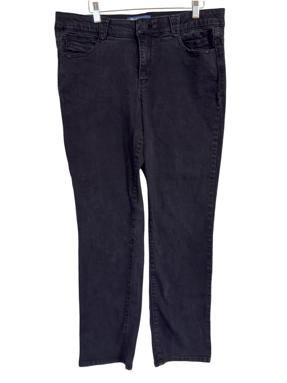 Democracy Ab Solution Jeans Size 14 Black Wash Straight Leg Stretch Denim